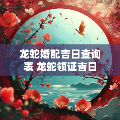 龙蛇婚配吉日查询表 龙蛇领证吉日