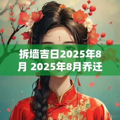 拆墙吉日2025年8月 2025年8月乔迁新居吉日一览表
