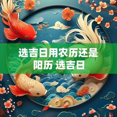选吉日用农历还是阳历 选吉日