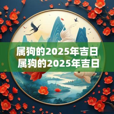 属狗的2025年吉日 属狗的2025年吉日查询在2025年，属狗的人如何选择良好的日子，并在合适的时机进行重大事项的吉日选择，将对生活和事业发展产生重要影响。每一年都有特别的日子，特别适合属狗的人，对于他们的健康、财富、和感情生活都有积极的促进作用。本文将为您详细介绍2025年属狗的吉日。