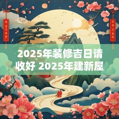2025年装修吉日请收好 2025年建新屋吉日查询