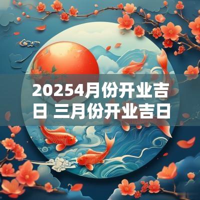 20254月份开业吉日 三月份开业吉日是哪几天