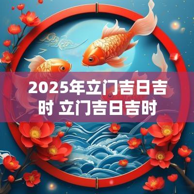 2025年立门吉日吉时 立门吉日吉时
