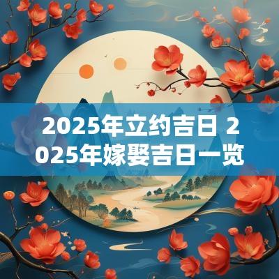2025年立约吉日 2025年嫁娶吉日一览表