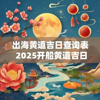 出海黄道吉日查询表 2025开船黄道吉日