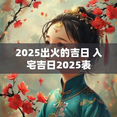 2025出火的吉日 入宅吉日2025表