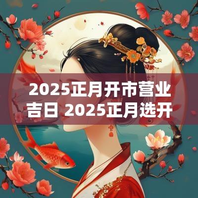 2025正月开市营业吉日 2025正月选开业吉日