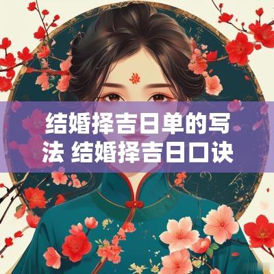结婚择吉日单的写法 结婚择吉日口诀大全