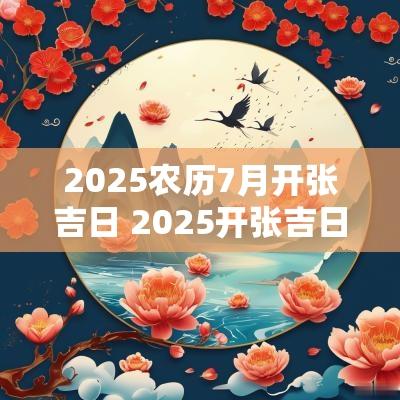 2025农历7月开张吉日 2025开张吉日查询表