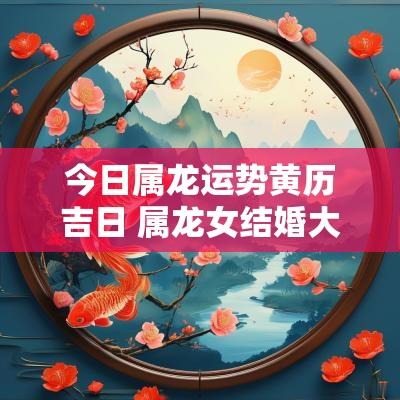 今日属龙运势黄历吉日 属龙女结婚大利月吉日