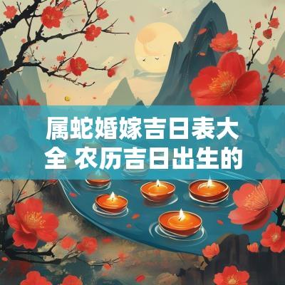 属蛇婚嫁吉日表大全 农历吉日出生的属蛇人