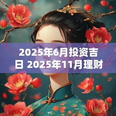 2025年6月投资吉日 2025年11月理财吉日