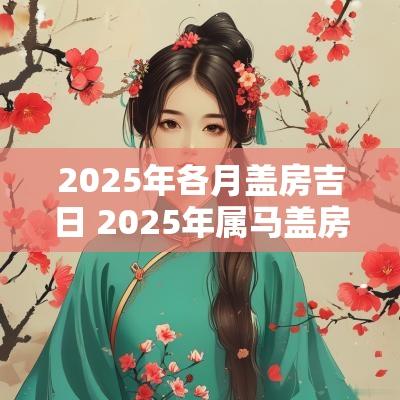 2025年各月盖房吉日 2025年属马盖房吉日