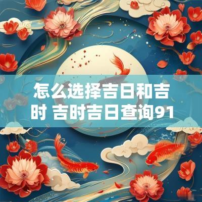 怎么选择吉日和吉时 吉时吉日查询911