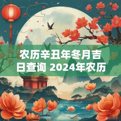 农历辛丑年冬月吉日查询 2025年农历腊月十二黄道吉日查询