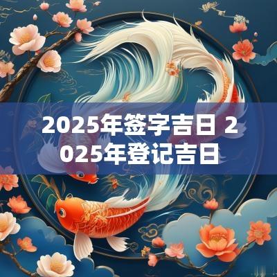 2025年签字吉日 2025年登记吉日