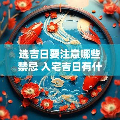 选吉日要注意哪些禁忌 入宅吉日有什么禁忌
