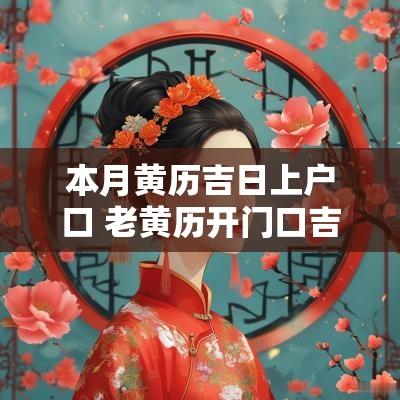 本月黄历吉日上户口 老黄历开门口吉日查询