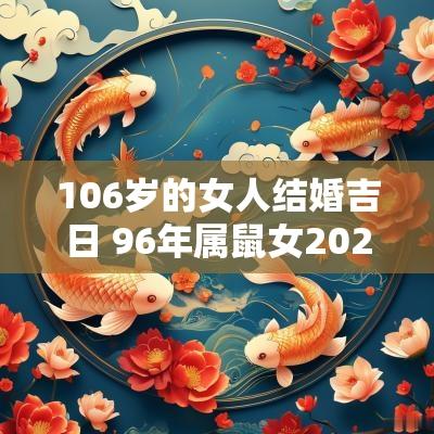 106岁的女人结婚吉日 96年属鼠女2025年结婚最佳日期