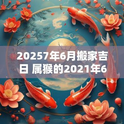 20257年6月搬家吉日 属猴的2025年6月搬家吉日