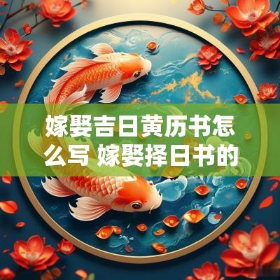 嫁娶吉日黄历书怎么写 嫁娶择日书的正确写法