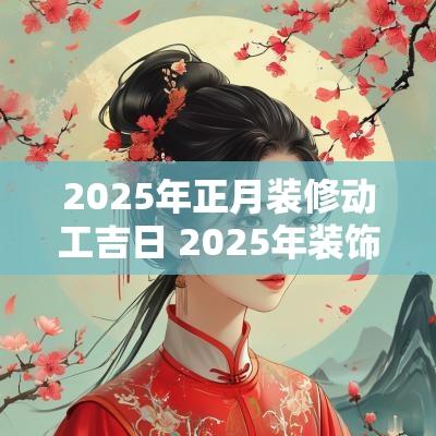 2025年正月装修动工吉日 2025年装饰动工吉日