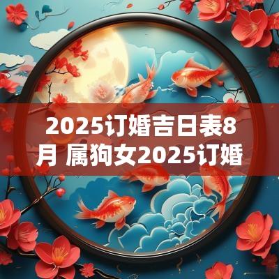 2025订婚吉日表8月 属狗女2025订婚吉日