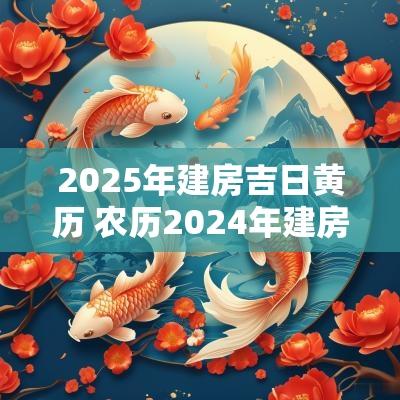 2025年建房吉日黄历 农历2025年建房吉日一览表