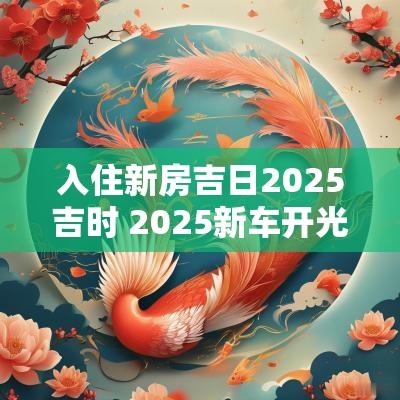 入住新房吉日2025吉时 2025新车开光吉日吉时
