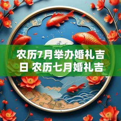 农历7月举办婚礼吉日 农历七月婚礼吉日