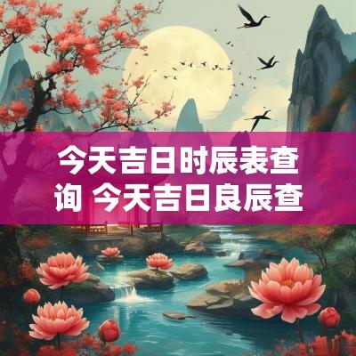 今天吉日时辰表查询 今天吉日良辰查询