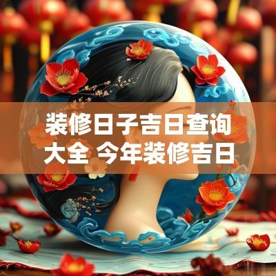 装修日子吉日查询大全 今年装修吉日吉时查询大全