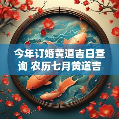 今年订婚黄道吉日查询 农历七月黄道吉日订婚