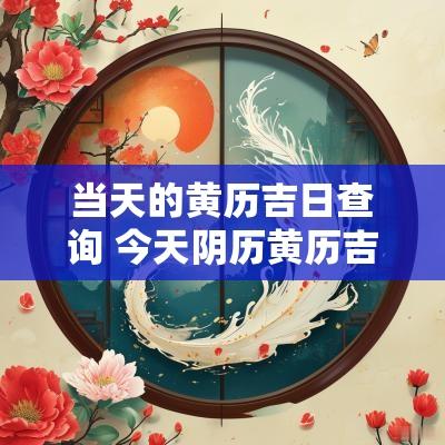当天的黄历吉日查询 今天阴历黄历吉日查询