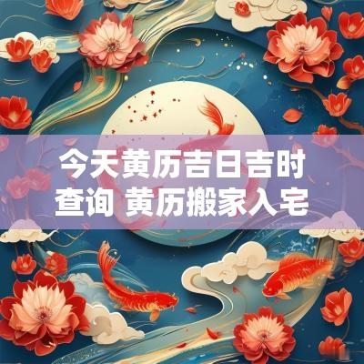 今天黄历吉日吉时查询 黄历搬家入宅吉日吉时