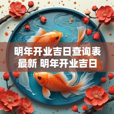 明年开业吉日查询表最新 明年开业吉日查询大全最新