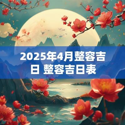 2025年4月整容吉日 整容吉日表