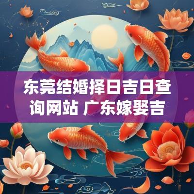 东莞结婚择日吉日查询网站 广东嫁娶吉日查询系统