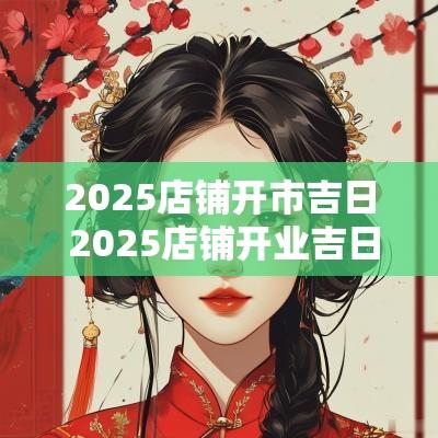 2025店铺开市吉日 2025店铺开业吉日吉时