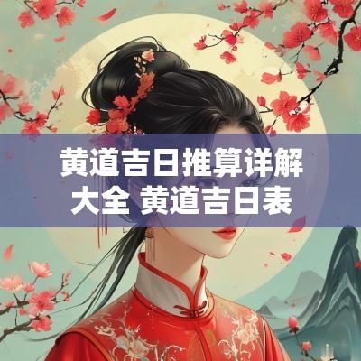 黄道吉日推算详解大全 黄道吉日表
