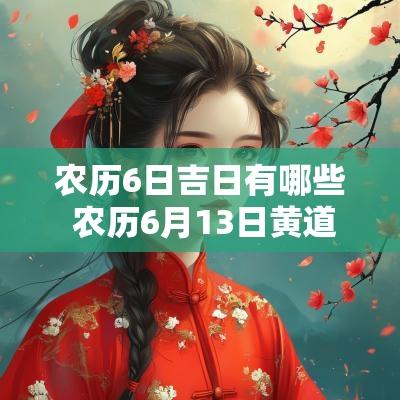 农历6日吉日有哪些 农历6月13日黄道吉日