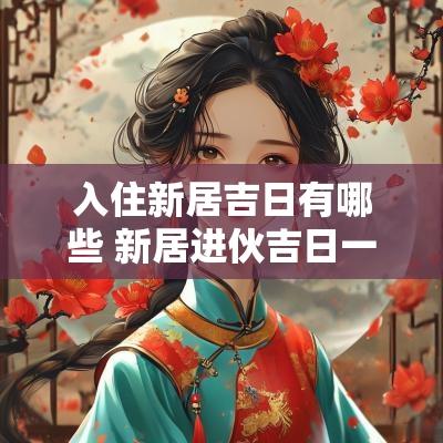 入住新居吉日有哪些 新居进伙吉日一览表
