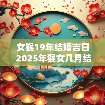 女猴19年结婚吉日 2025年猴女几月结婚最好
