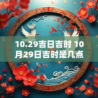 10.29吉日吉时 10月29日吉时是几点