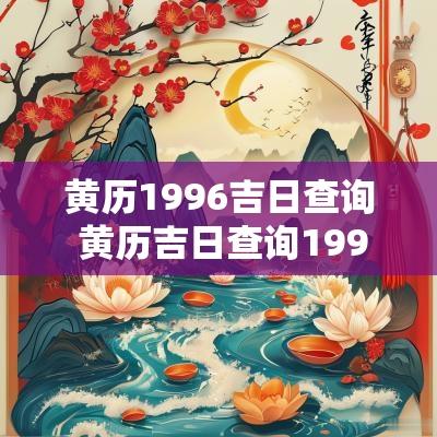 黄历1996吉日查询 黄历吉日查询1997