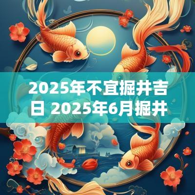 2025年不宜掘井吉日 2025年6月掘井吉日一览表