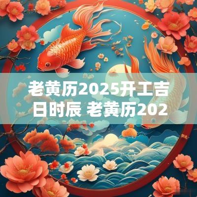 老黄历2025开工吉日时辰 老黄历2025年开工吉日一览表