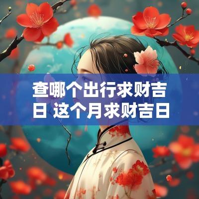 查哪个出行求财吉日 这个月求财吉日查询
