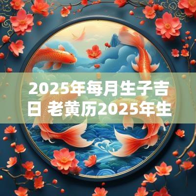 2025年每月生子吉日 老黄历2025年生子吉日