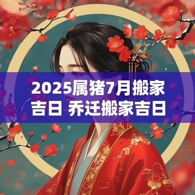 2025属猪7月搬家吉日 乔迁搬家吉日2025